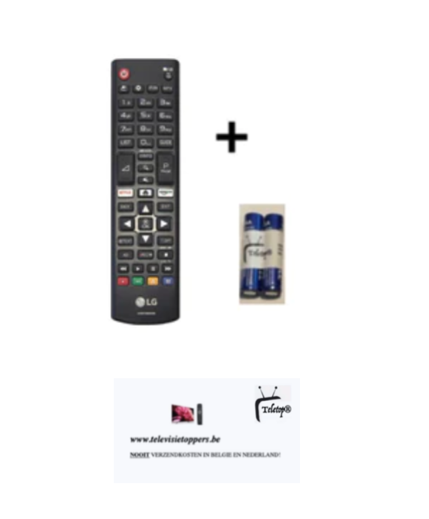 LG AKB75095308 Originele universele afstandsbediening met Amazon Prime & Netflix + 2 batterijen Teletop®